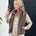 Brown Reversible Puffer Vest - The Nines