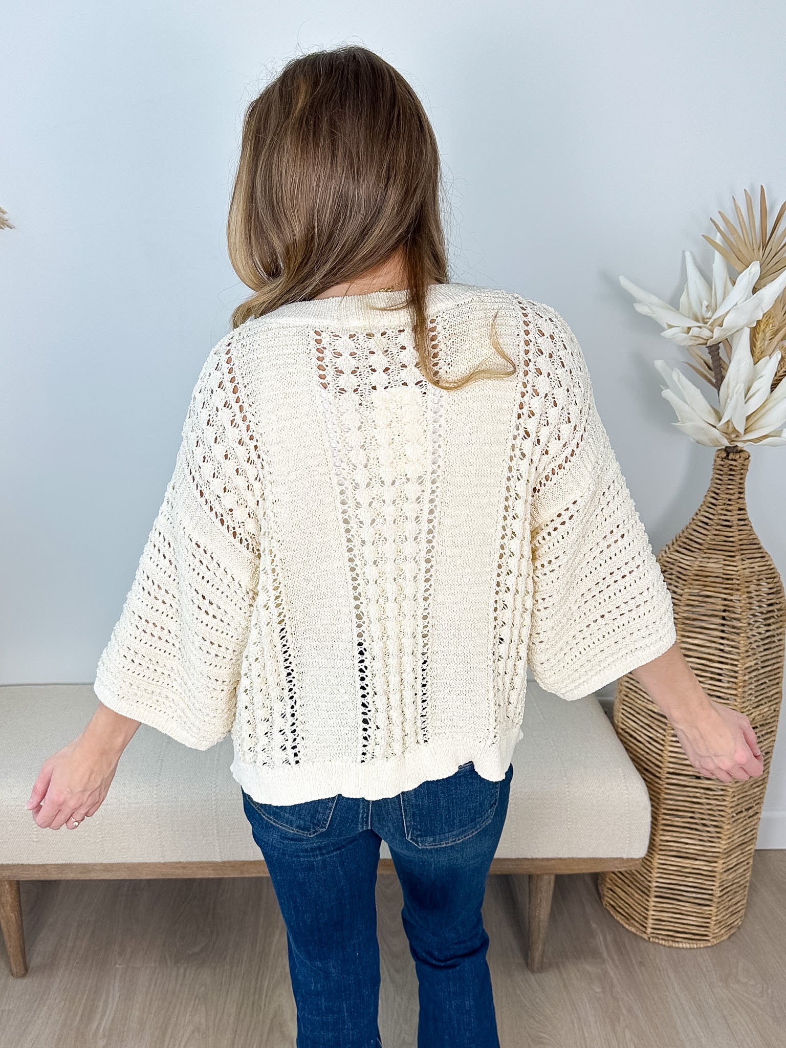 Shimmer Open Knit Sweater - The Nines