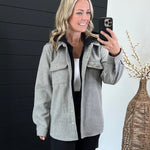 Hooded Gray & Black Shacket - The Nines