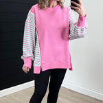 Pink & Mint Oversized Sweatshirt - The Nines