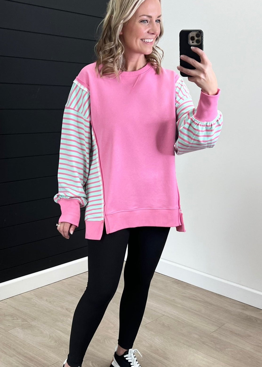 Pink & Mint Oversized Sweatshirt - The Nines