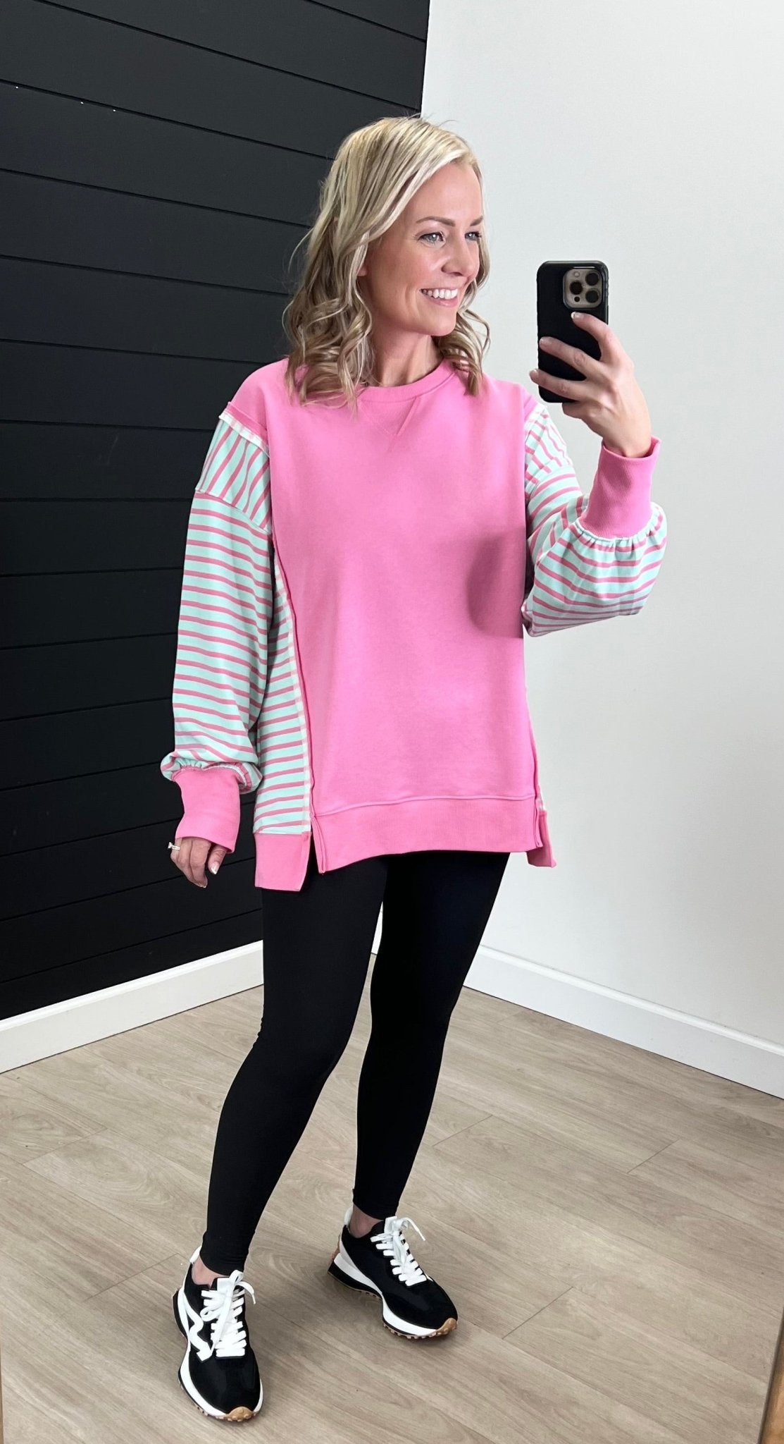 Pink & Mint Oversized Sweatshirt - The Nines