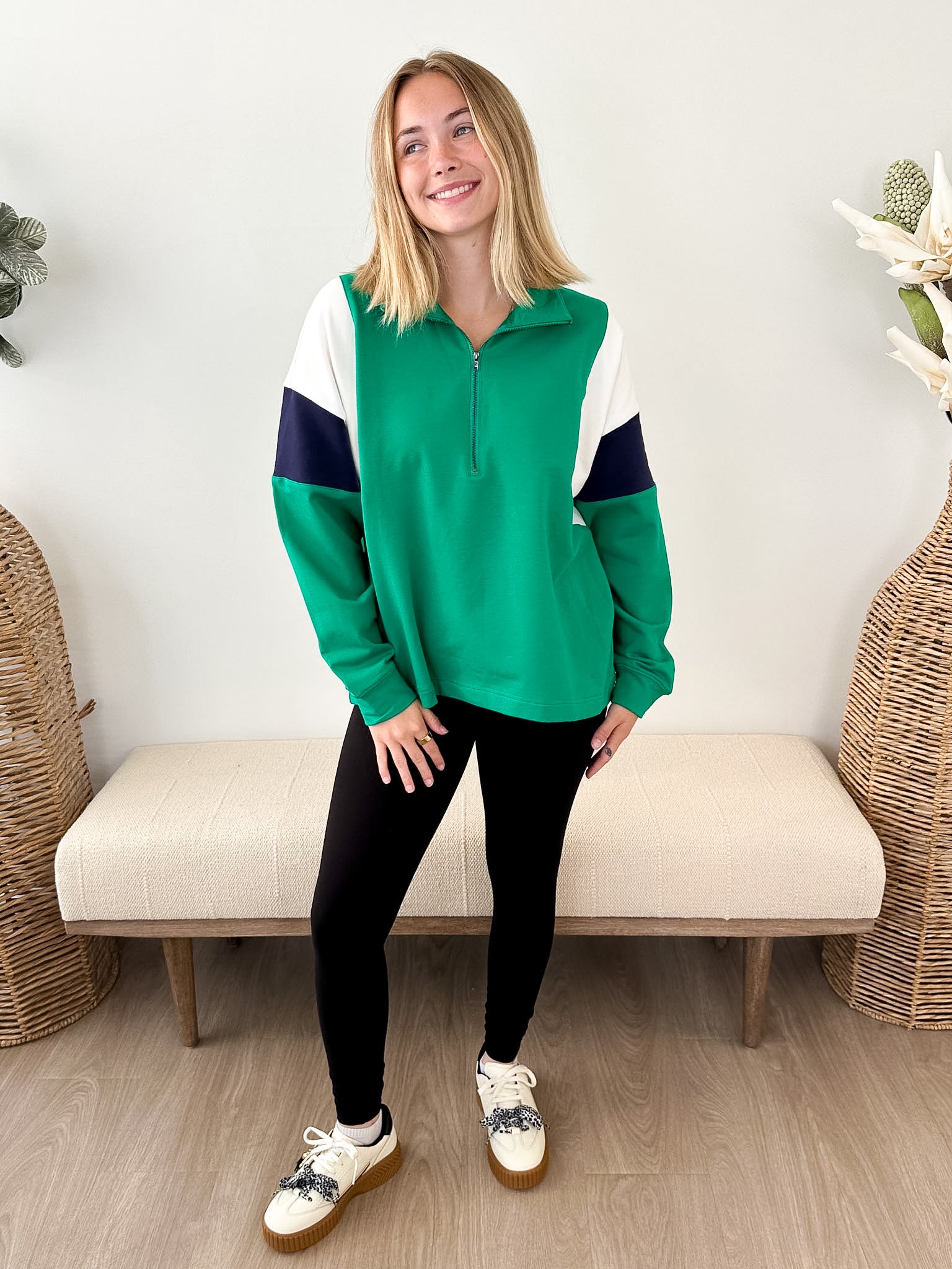 Colorblock Half Zip Sweatshirt - The Nines