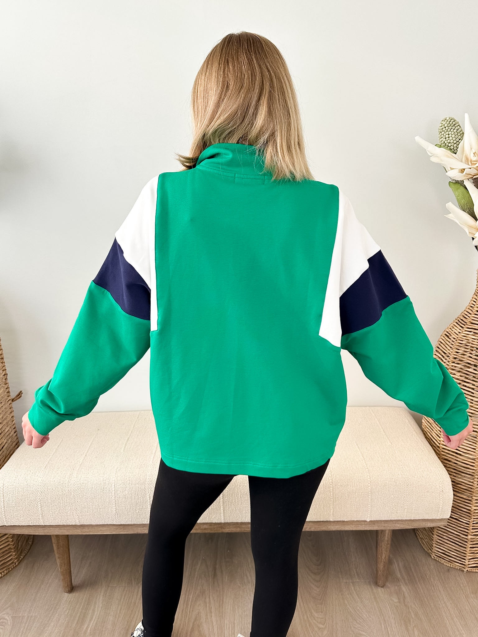 Colorblock Half Zip Sweatshirt - The Nines
