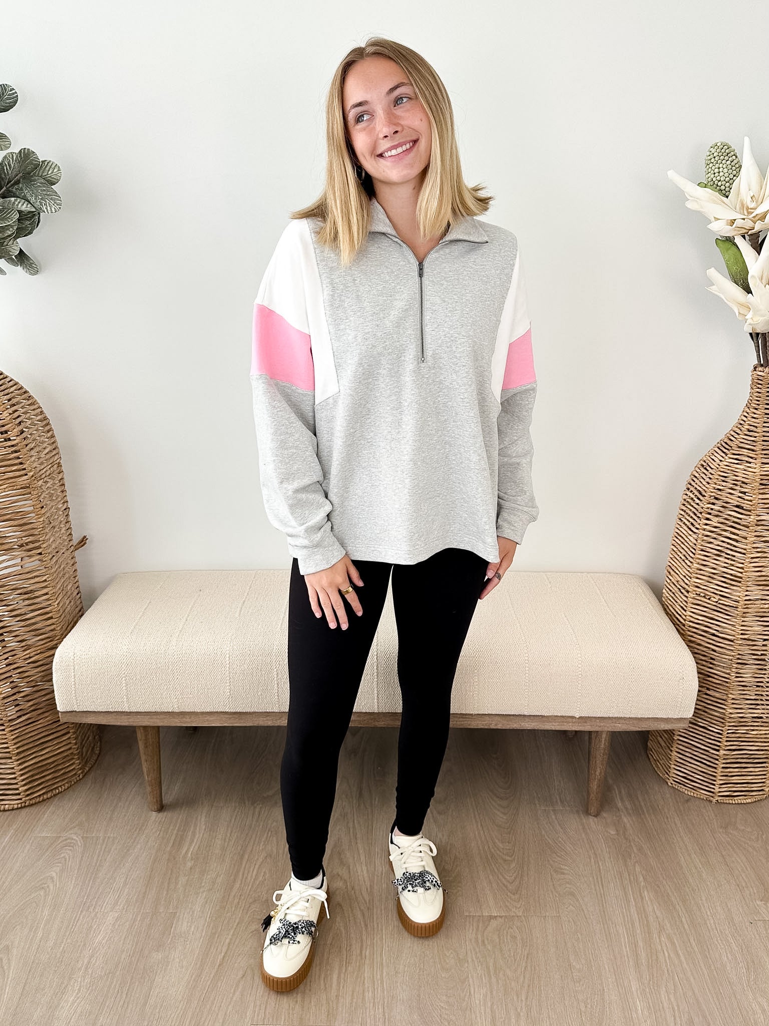 Colorblock Half Zip Sweatshirt
