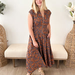 Smocked Waist Zip Midi Dress - The Nines