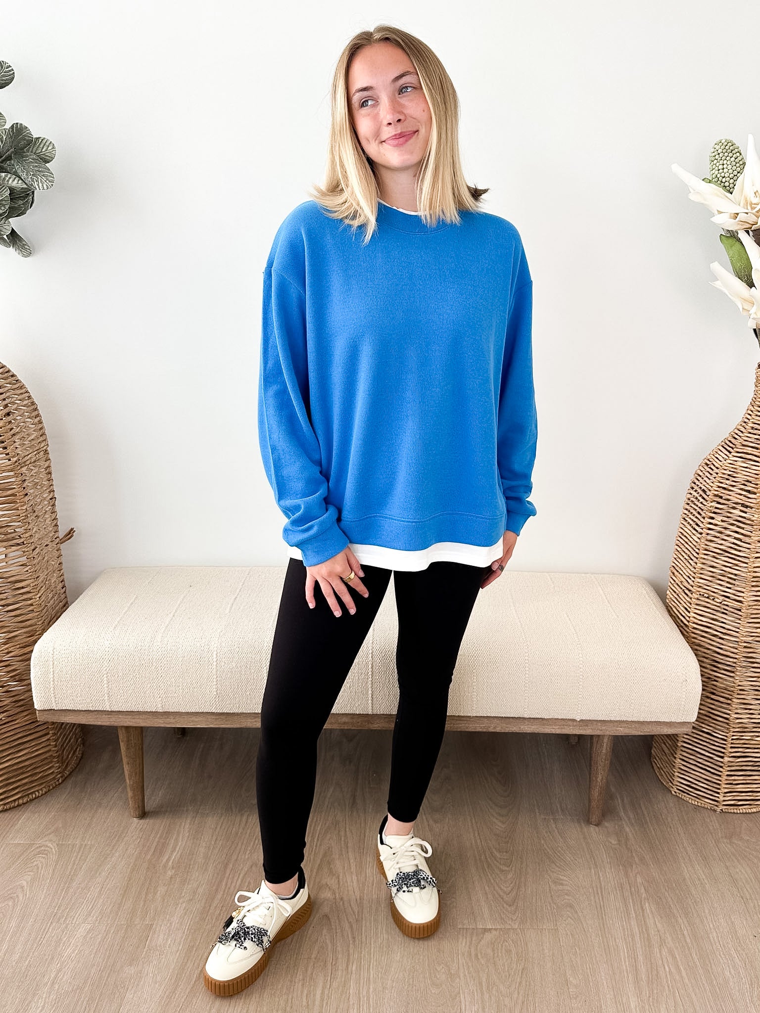 Always on Crew Layered Pullover - 4 Colors! - The Nines