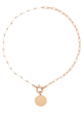 Kimberly Matte Gold Coin Necklace