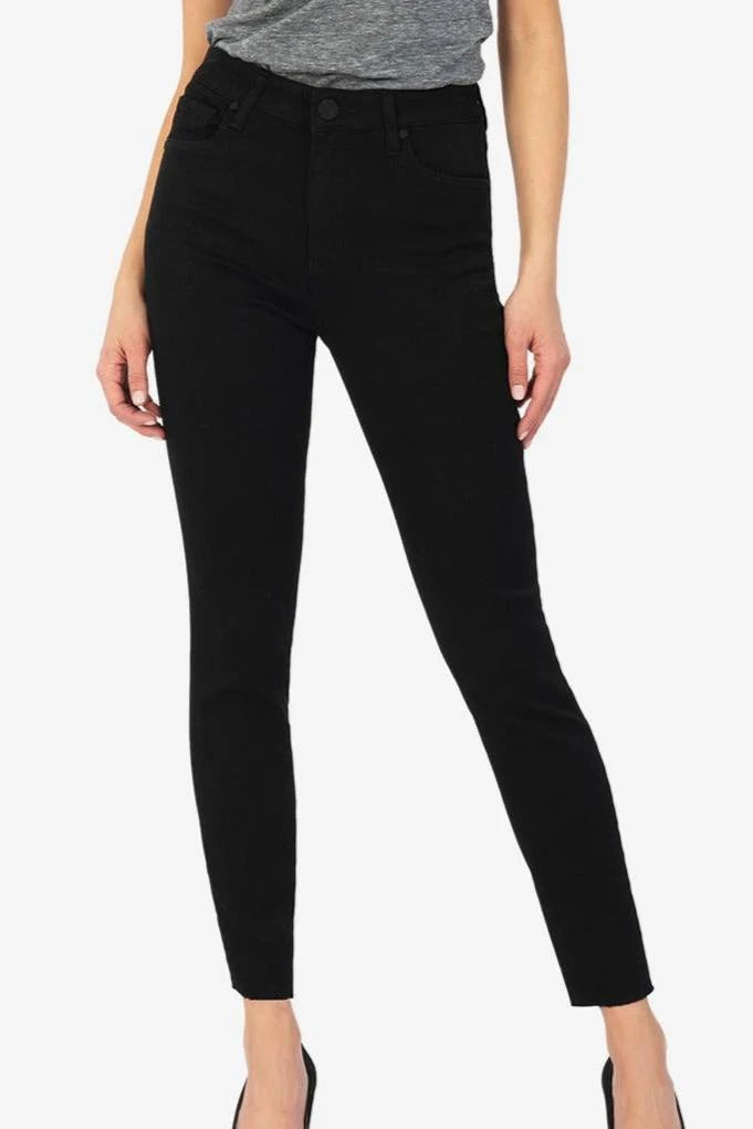 KUT Donna Black High Rise Fab Ab Ankle Skinny Raw Hem Jeans - FINAL SALE! - The Nines