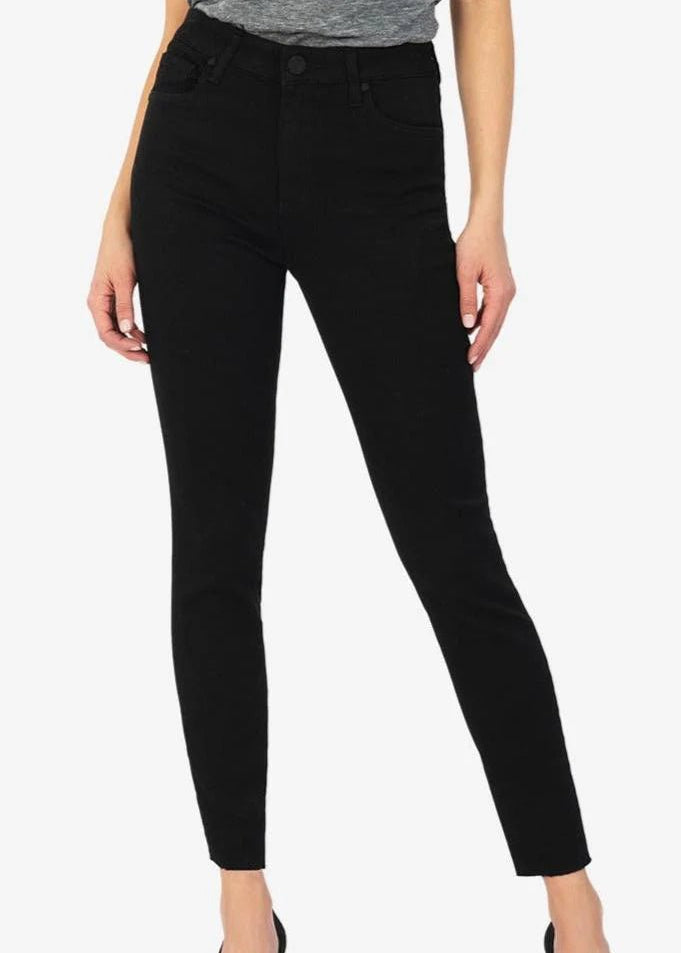 KUT Donna Black High Rise Fab Ab Ankle Skinny Raw Hem Jeans - FINAL SALE! - The Nines