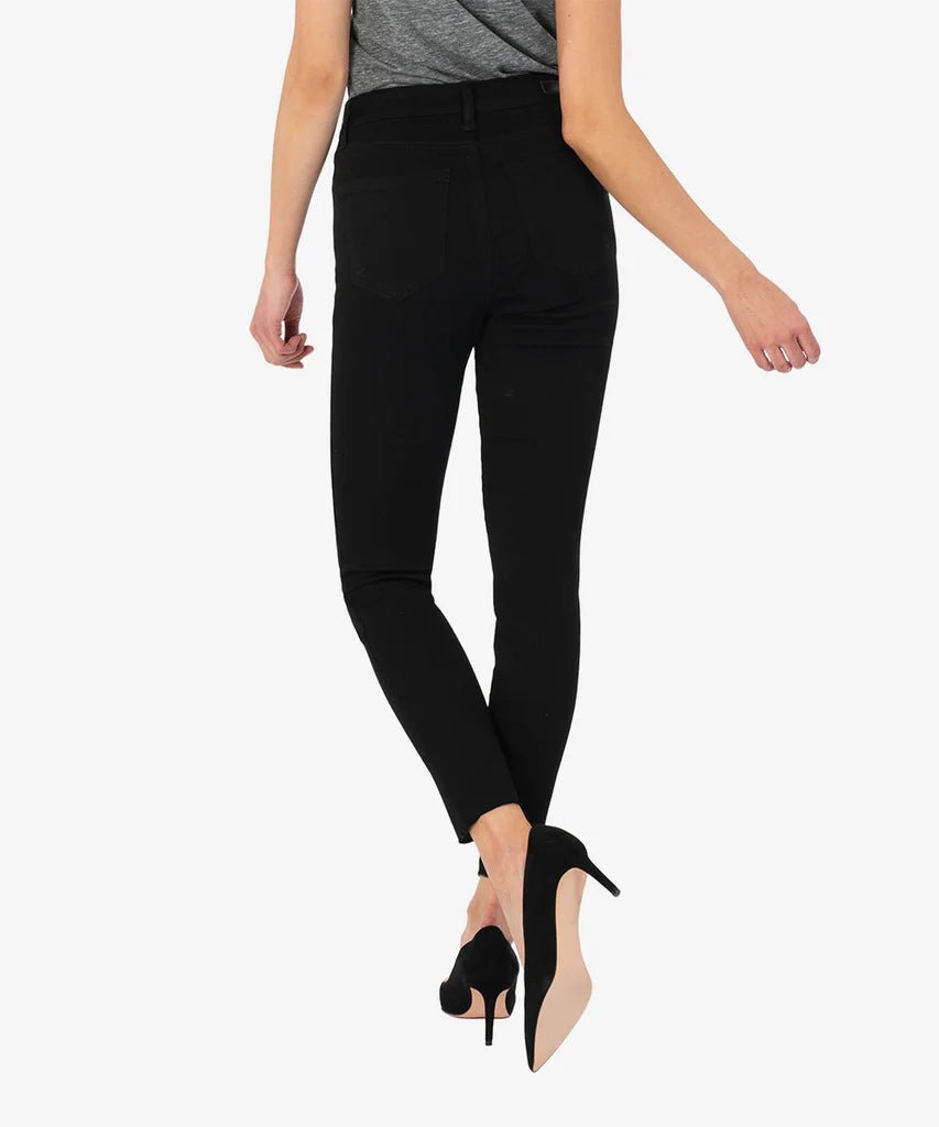 KUT Donna Black High Rise Fab Ab Ankle Skinny Raw Hem Jeans - FINAL SALE! - The Nines