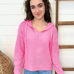 Crochet Open Knit Hoodie - 2 Colors! - The Nines
