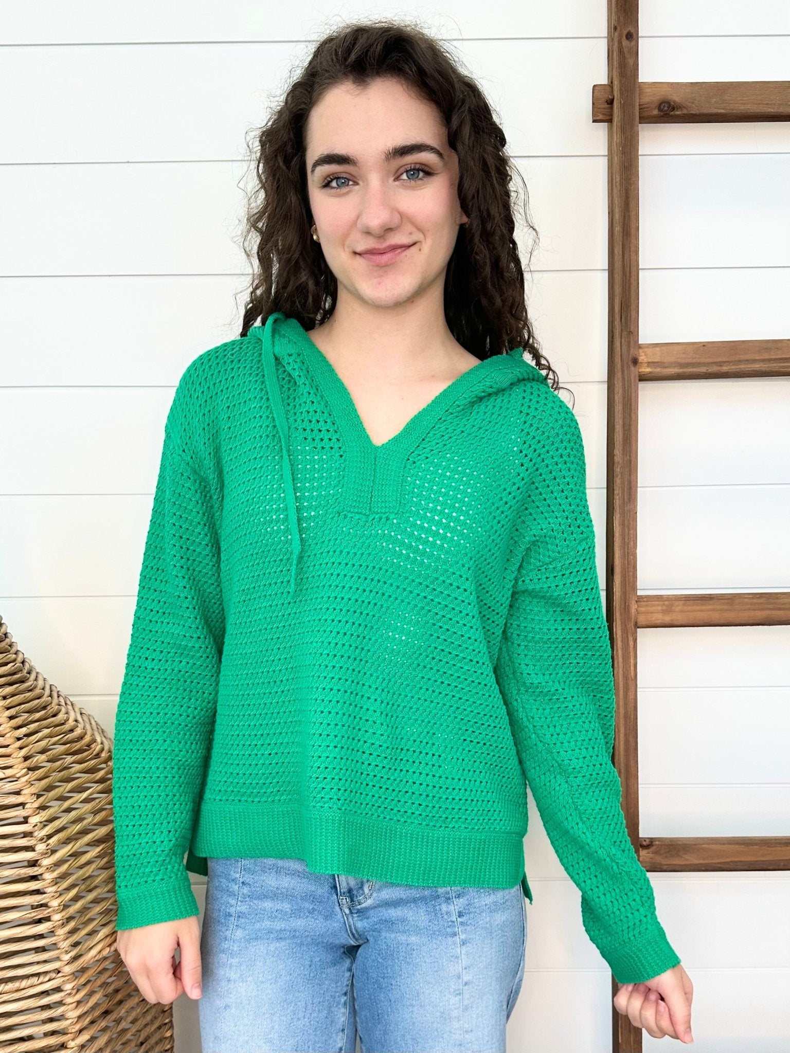 Crochet Open Knit Hoodie - 2 Colors! - The Nines