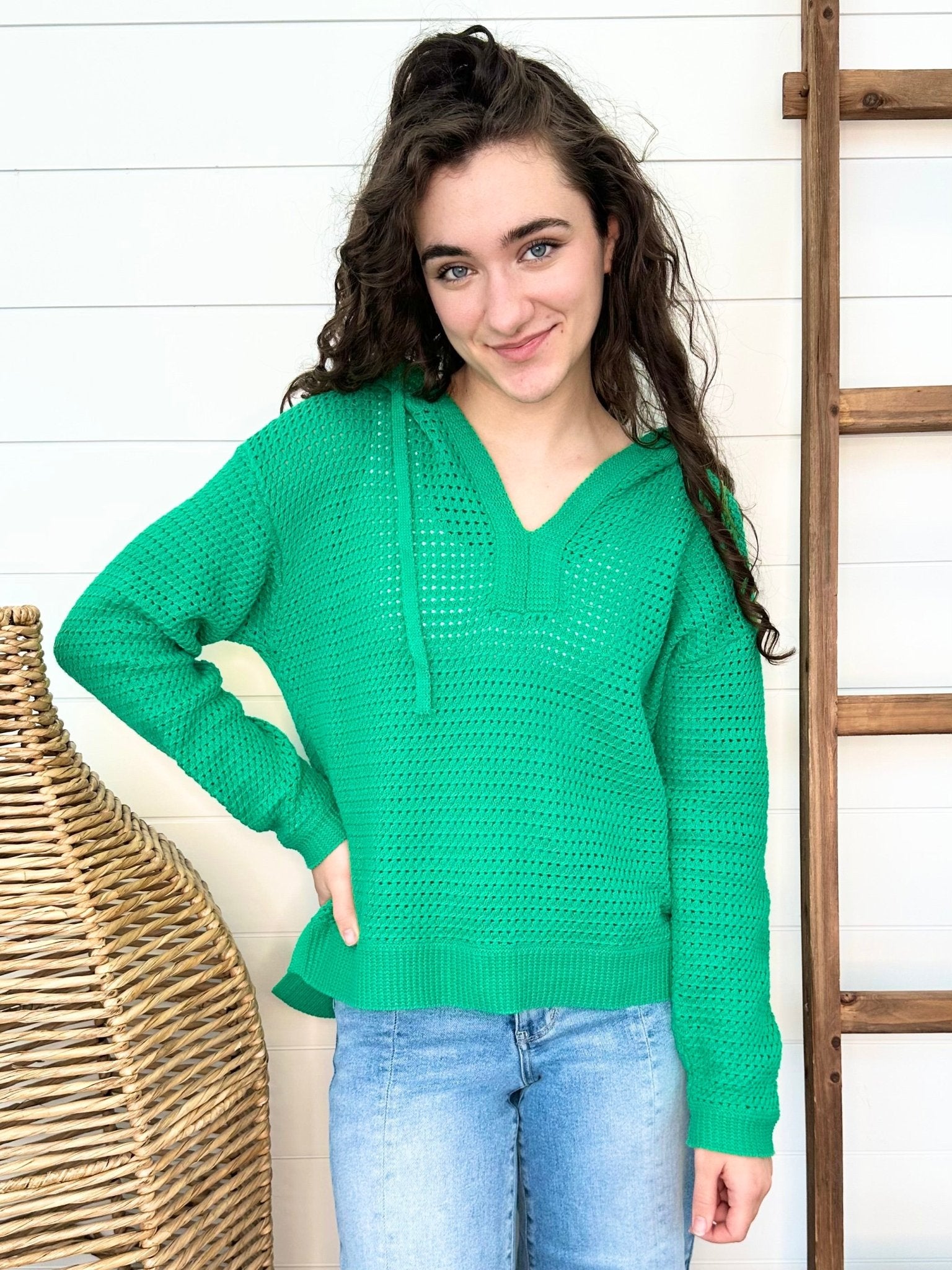 Crochet Open Knit Hoodie - 2 Colors! - The Nines