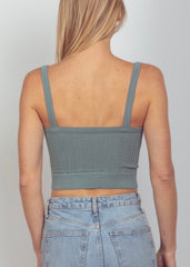Cable Ribbed Fitted Cropped Camis - 3 Colors!