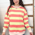 Strawberry Lemonade Striped Sweatshirt - The Nines