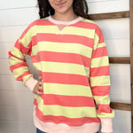 Strawberry Lemonade Striped Sweatshirt - The Nines