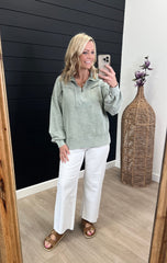 Light Olive Zip Up