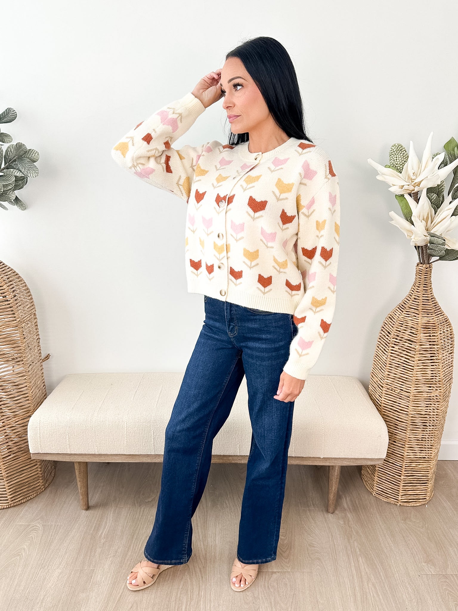Tulip Print Cardigan - The Nines