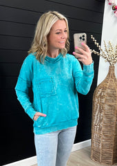 Mineral Wash Pocket Pullovers - 2 Colors!