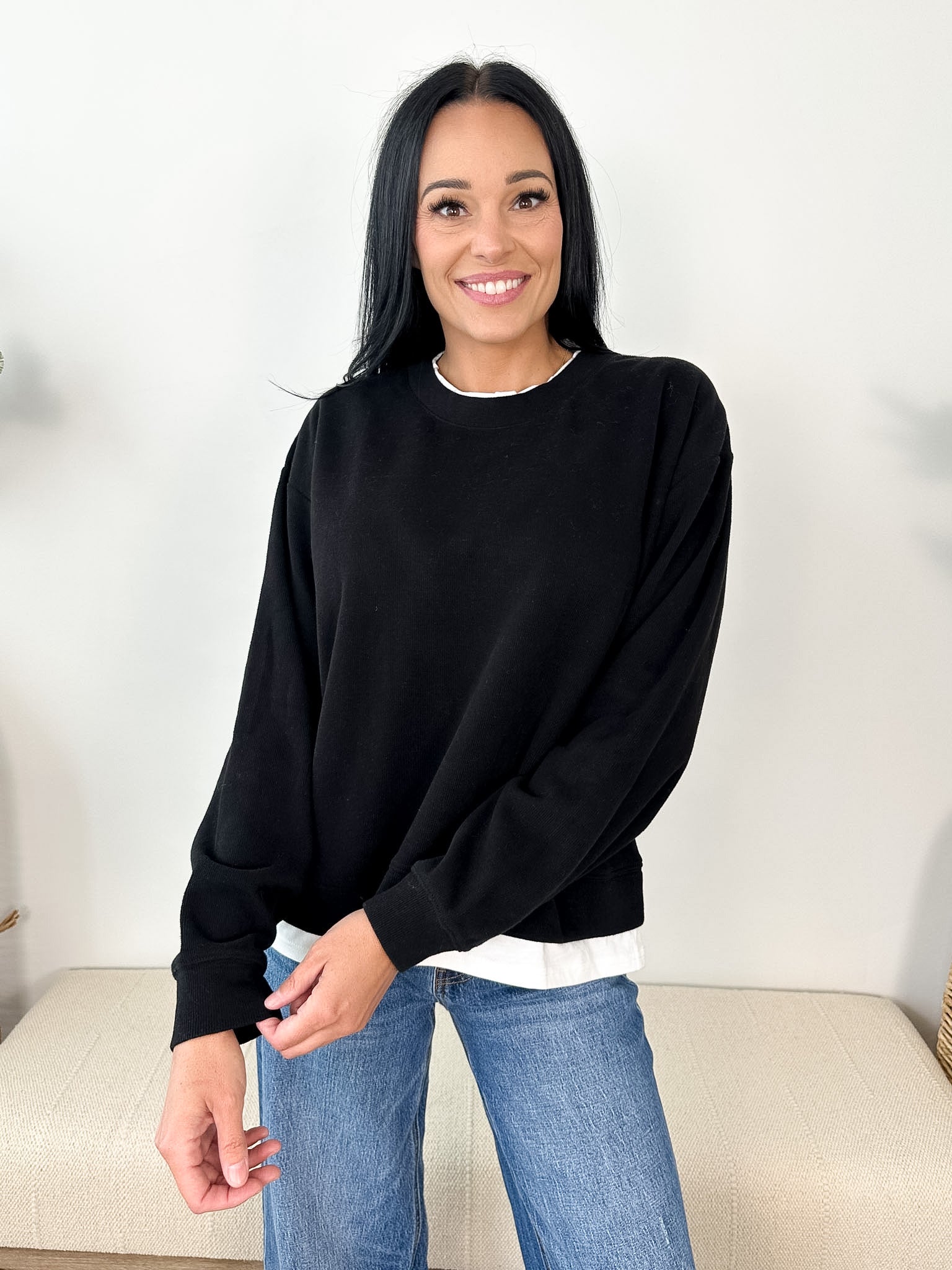 Always on Crew Layered Pullover - 4 Colors!