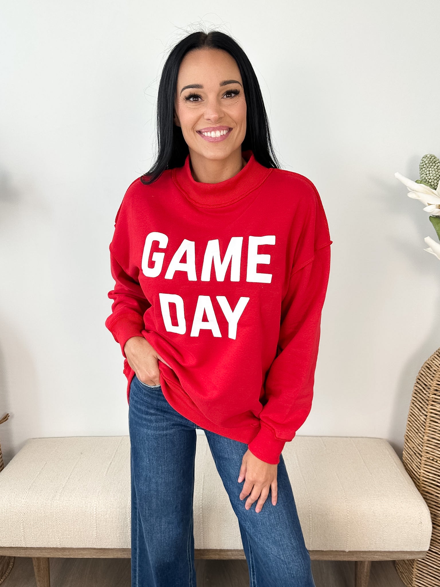 Game Day & Sunday Funday Reversible Mock Neck - 2 colors! - The Nines