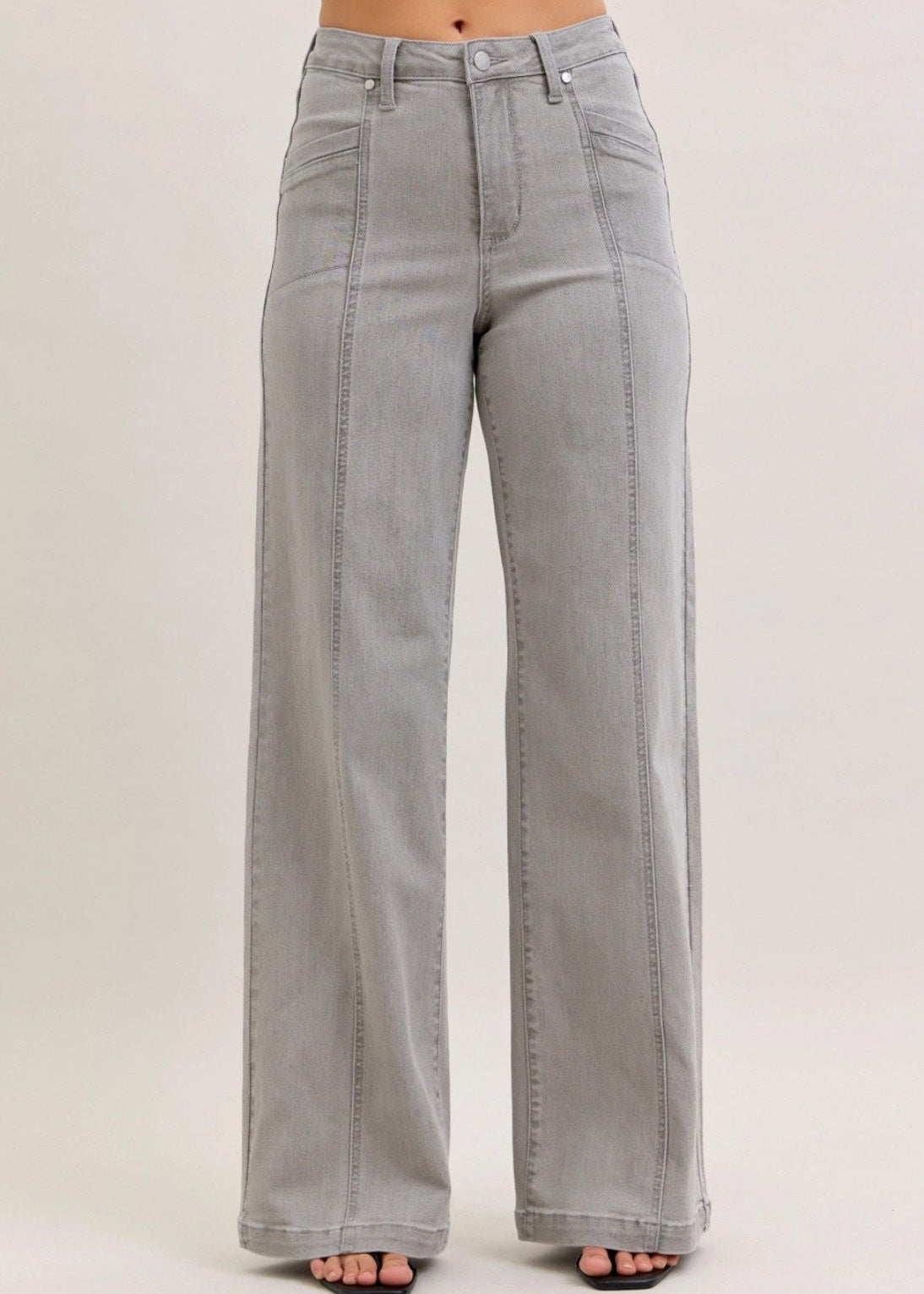 Judy Blue Gray Retro Wide Jean - The Nines