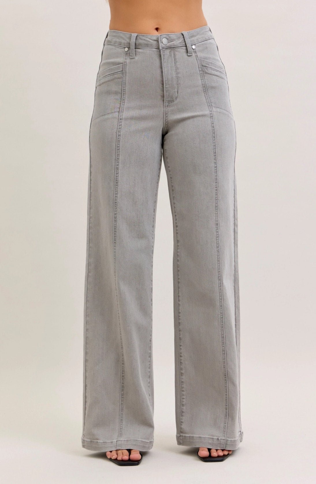 Judy Blue Gray Retro Wide Jean - The Nines