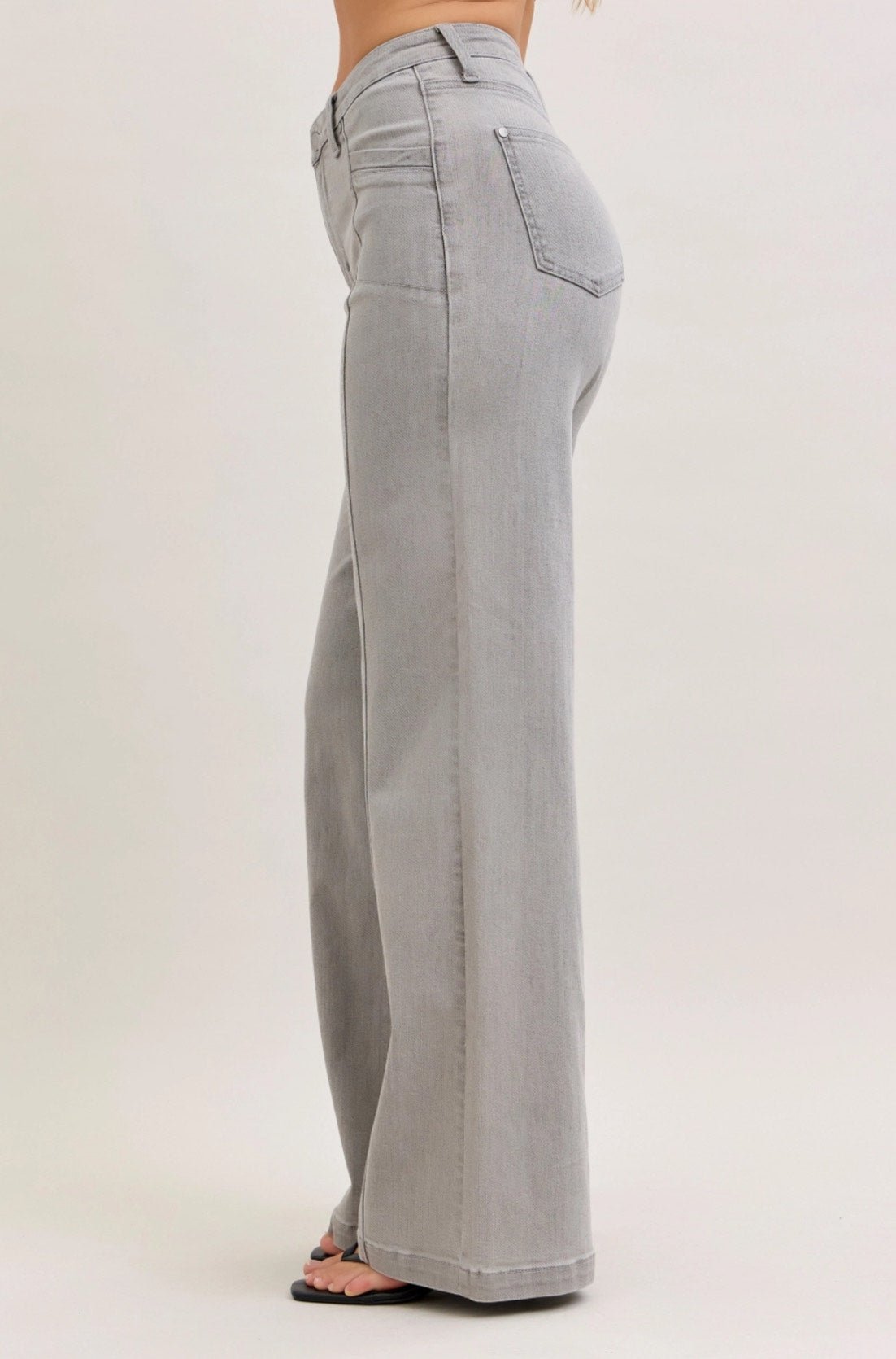 Judy Blue Gray Retro Wide Jean - The Nines