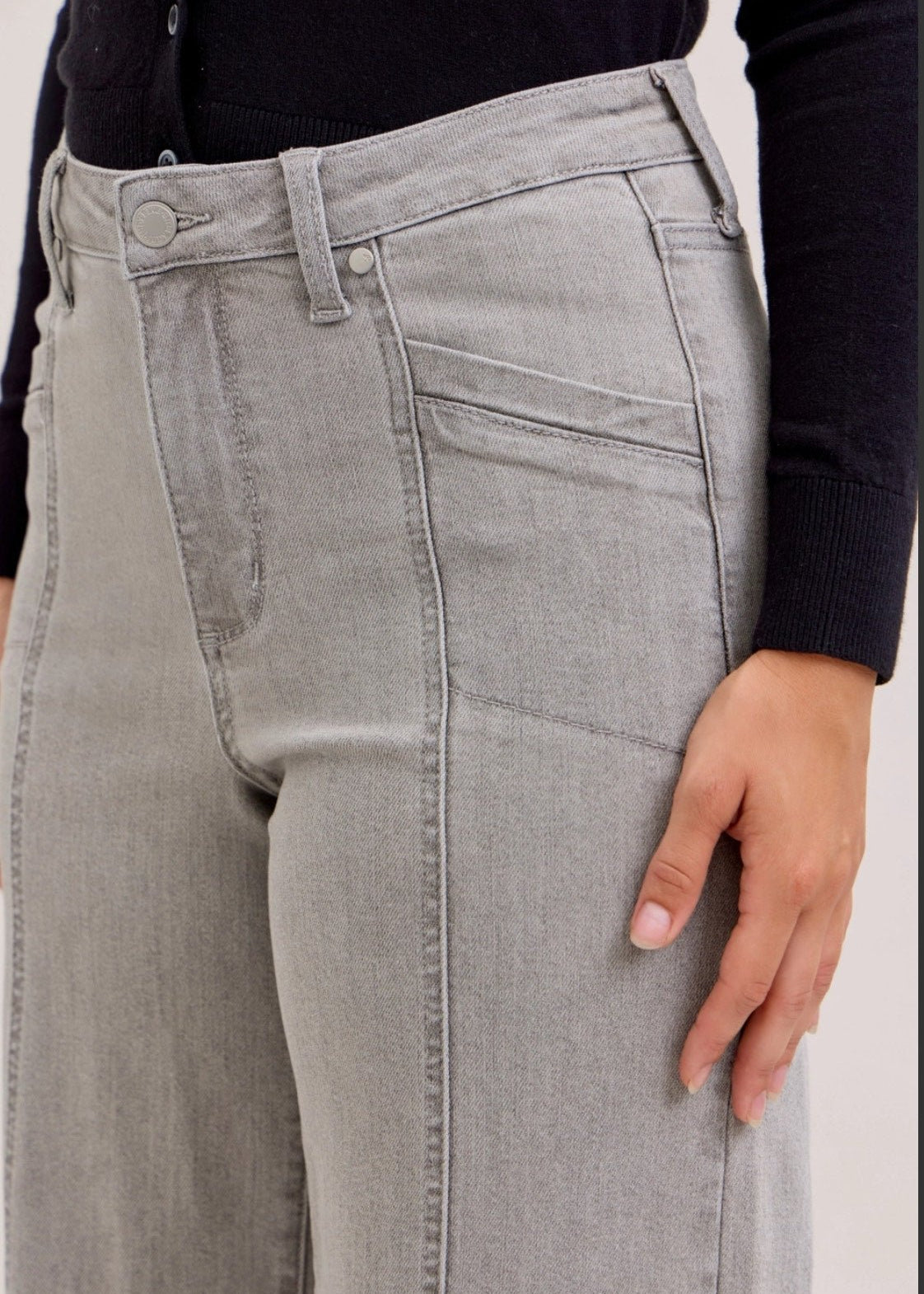 Judy Blue Gray Retro Wide Jean - The Nines