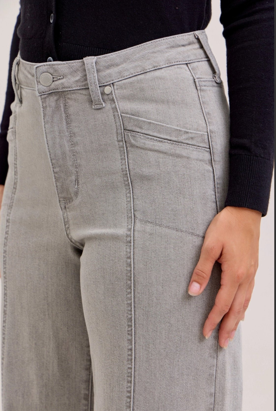 Judy Blue Gray Retro Wide Jean - The Nines