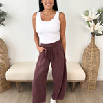 Smocked Waist Drawstring Barrel Leg Sweatpants - The Nines