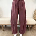 Smocked Waist Drawstring Barrel Leg Sweatpants - The Nines
