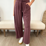 Smocked Waist Drawstring Barrel Leg Sweatpants - The Nines