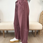 Smocked Waist Drawstring Barrel Leg Sweatpants - The Nines