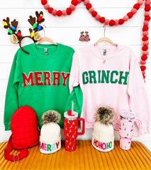 Merry Textured Letter Sweatshirt