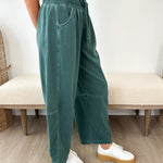 Smocked Waist Drawstring Barrel Leg Sweatpants - The Nines