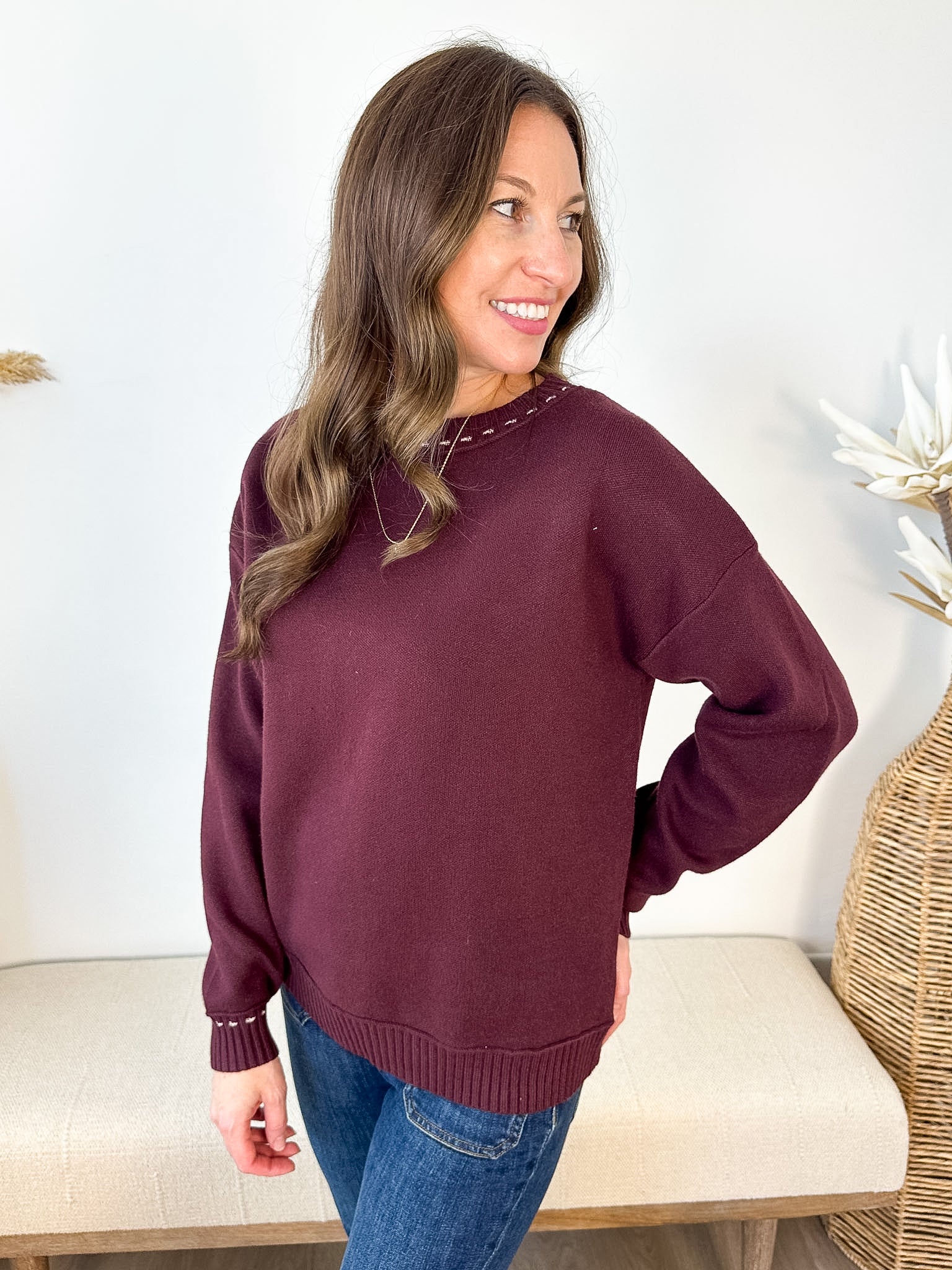 Simply Stitched Sweater - 3 colors! - The Nines