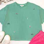 Golf Icon Embroidered Green Tee - The Nines
