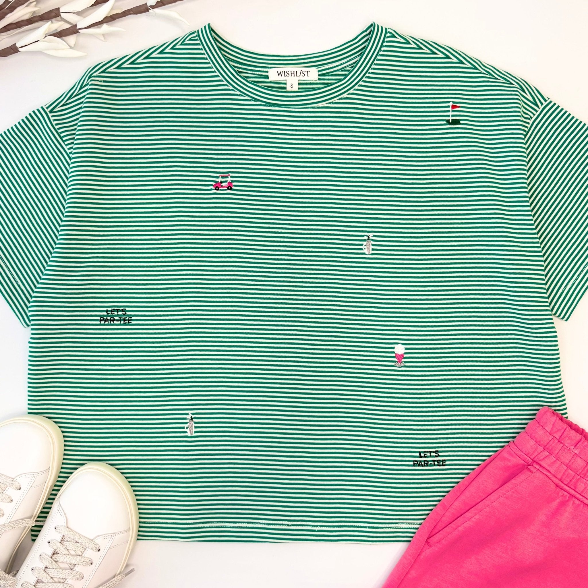 Golf Icon Embroidered Green Tee - The Nines
