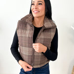 Plaid Puffer Vest - The Nines