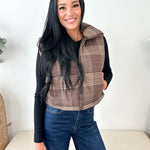 Plaid Puffer Vest - The Nines