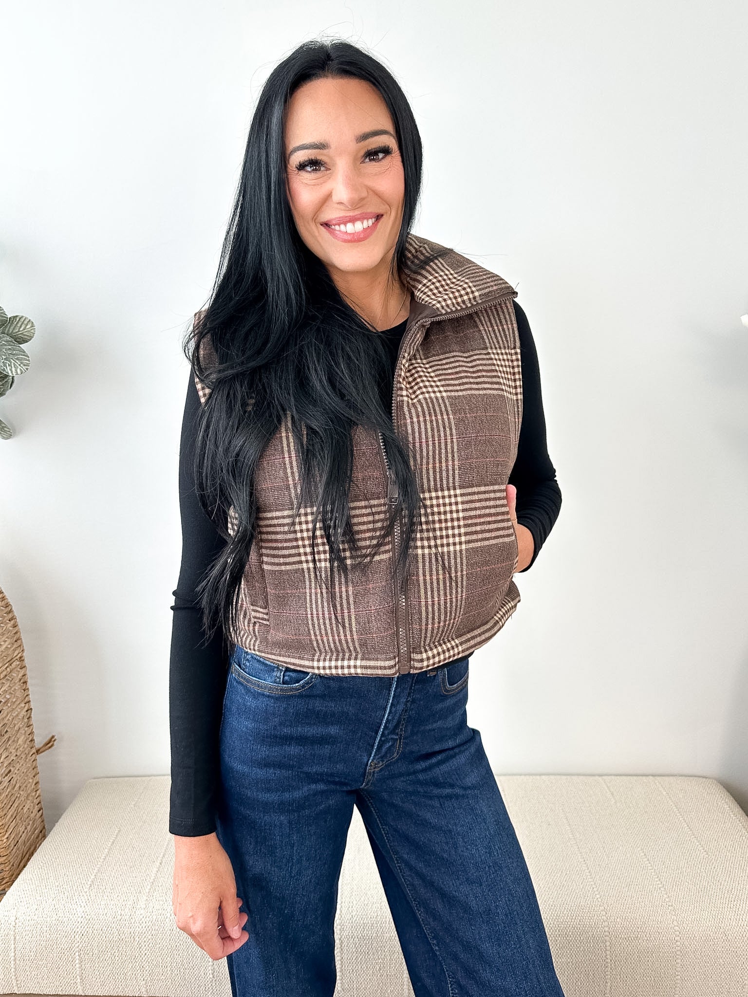 Plaid Puffer Vest