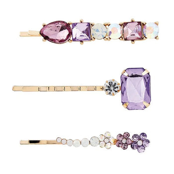 Lavender Crystal Hair Pins