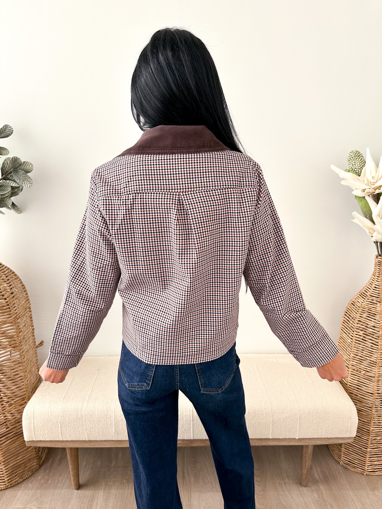 Natalia Twill Plaid Jacket - The Nines