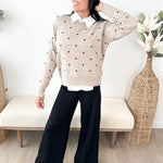 Polka Dot Crewneck Sweater - The Nines