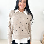Polka Dot Crewneck Sweater - The Nines