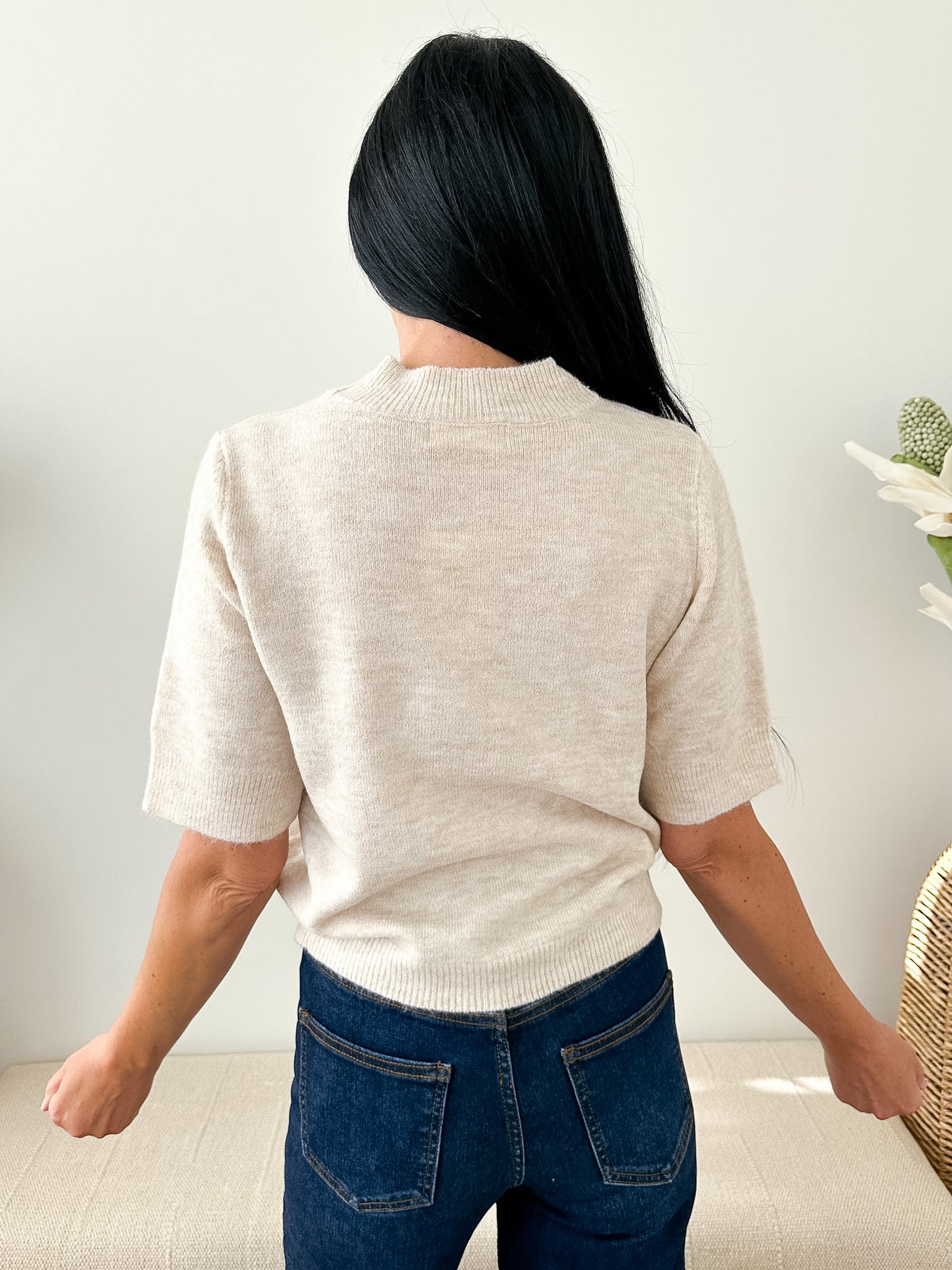 Short Sleeve Relaxed Sweater - The Nines
