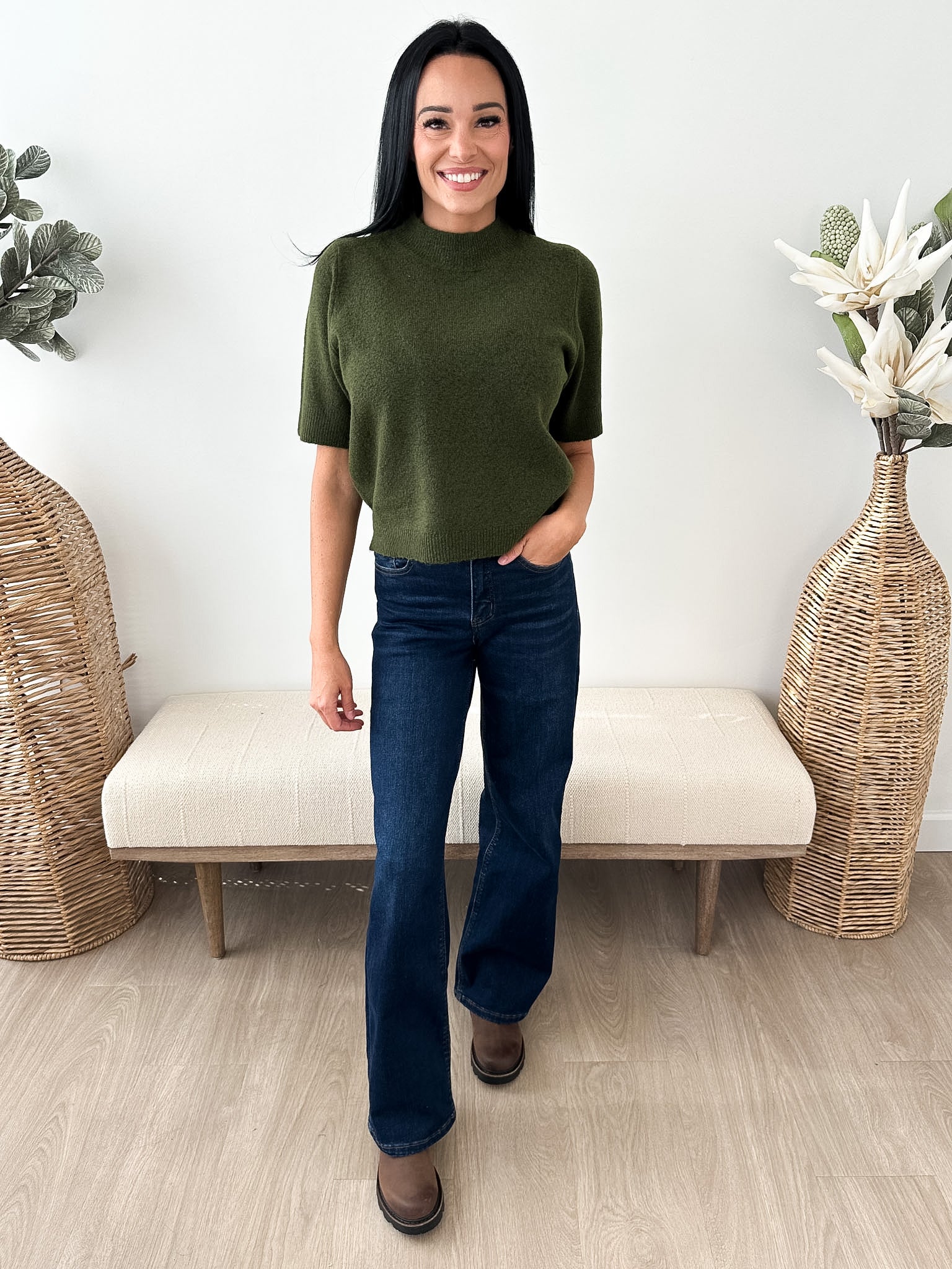 Short Sleeve Relaxed Sweater - The Nines