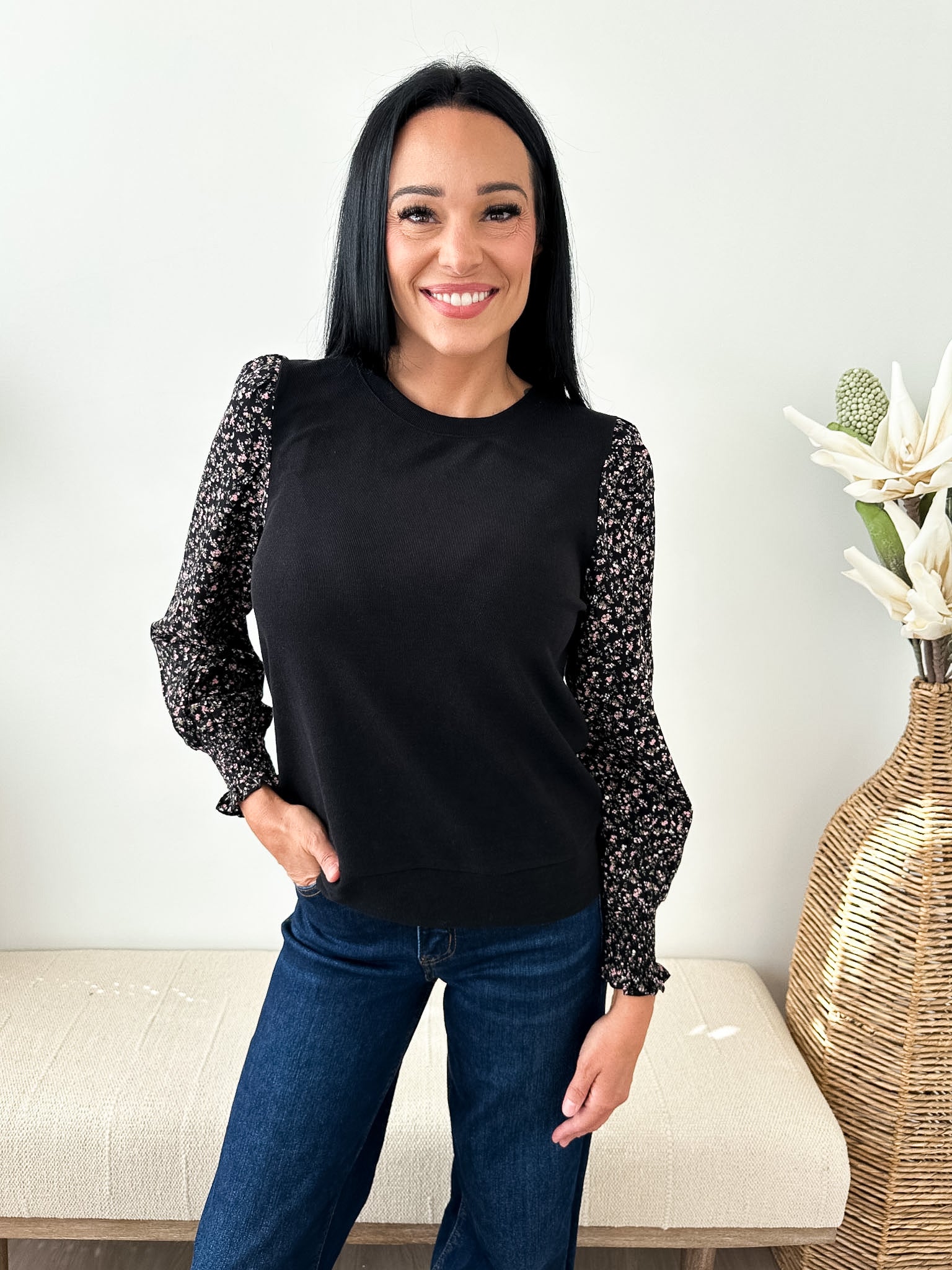 Printed Sleeve Top - The Nines